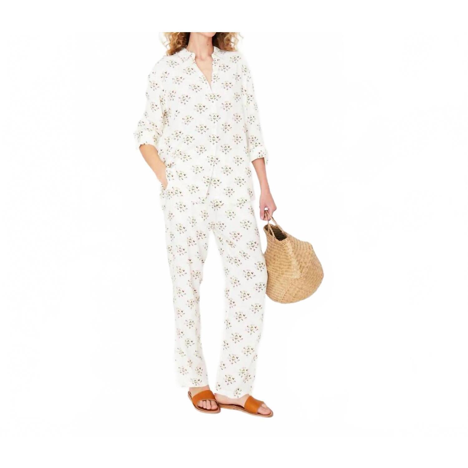 New Kule Women's The Hutton Shirt In White Floral